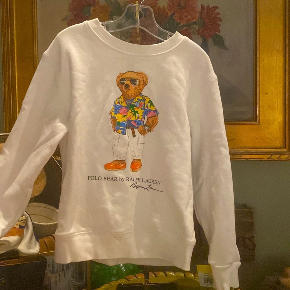 Ralph Lauren Polo Bear Fleece Sweatshirt - Size 7 Kids - Picture 2 of 7